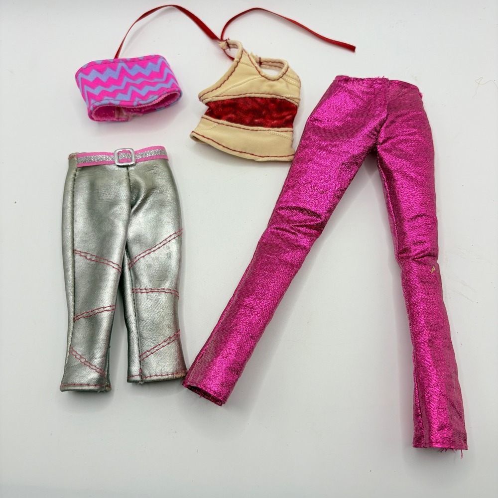 Mattel Barbie Jam n Glam My Scene Doll Clothes Lot Metallic Pants Top Y2K 2000s